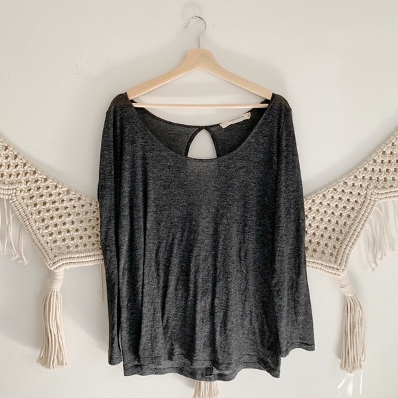 Anthropologie Tops - Anthropologie Pilcro Charcoal Grey Open Back Top
